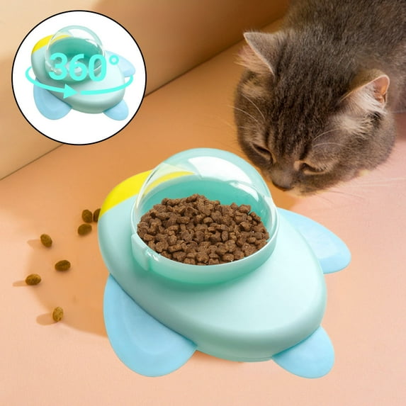 Interactive Pet Food Dispenser Toy with Suction Cup Base, Foraging Puzzle Feeder for Cats and Dogs, Mental Stimulation Slow Feeder Bowl with Transparent Window