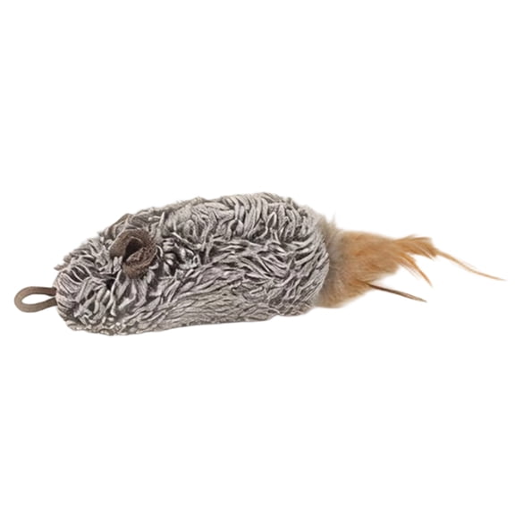Interactive Pet Mouse Plush Toy with Squeaker, Chew Toy for Small Medium Large Dogs and Cats, Puppy Teething Toy for Boredom, Gifts for Pets, Fun Sound Making, Gray