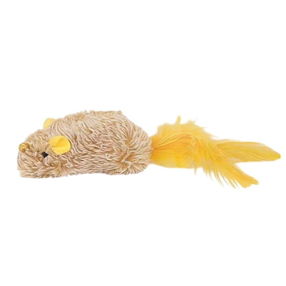 Interactive Pet Mouse Plush Toy with Squeaker, Chew Toy for Small Medium Large Dogs and Cats, Puppy Teething Toy for Boredom, Gifts for Pets, Fun Sound Making, Yellow