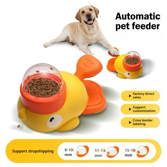 Interactive Pet Slow Feeder Toy, Press to Release Food Duck Feeder for Cats Dogs, Detachable & Easy Clean Treat Dispenser for Pet Behavior Training