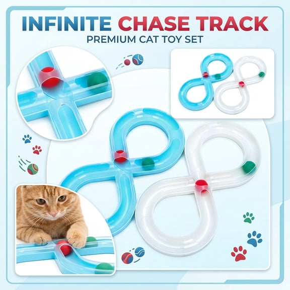 Interactive Pet Toy Ball, Cat Enrichment ToysforIndoor Cats, Cat Play, Blue Track, Cat Mental Stimulation Toys, 10X8 In, 1 Pc