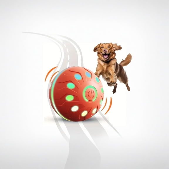 Interactive Pet Toy Jump Ball, Smart Electric Moving Ball for Dogs and Cats with Automatic Bouncing Action, USB Rechargeable Indoor Chase Toy for Boredom Relief, Exercise and Solo Play Red