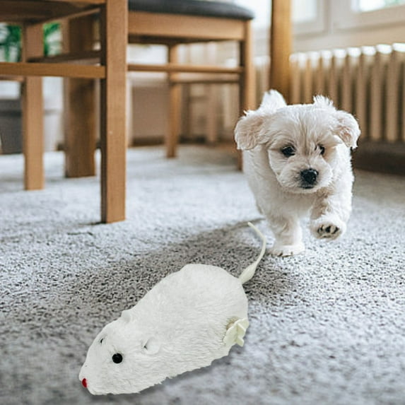 Interactive Pet Toy Mouse, Moving Automatic Dog Toys Mice Electronic with Furry Tail, Automatic Squeaky Dogs Toys for Pet Indoor/Outdoor Exercise