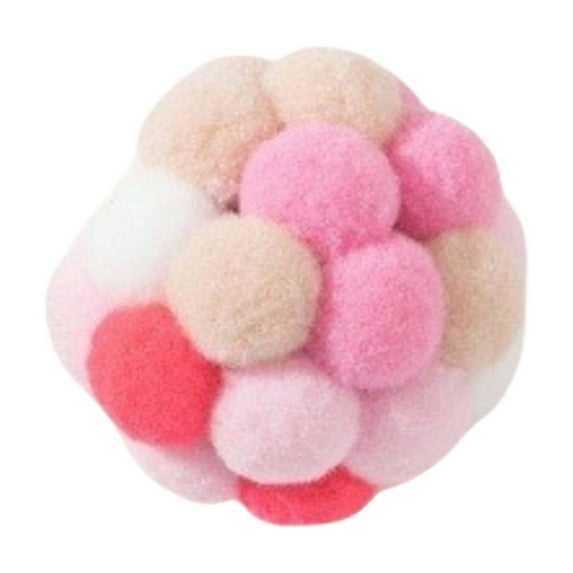 Interactive Pet Toys, 4Cm Diameter Colorful Pom-Pom Cat Toys - Interactive Handmade Catnip-Free Pet-Safe Balls, Soft Multi-Textured Surface, Bright Contrasting Colors, 6 Unique
