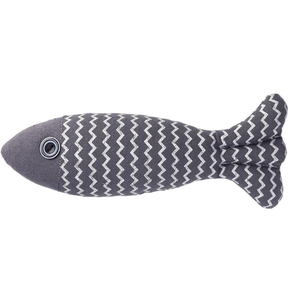 Interactive Playing Cat Toy Built-in Catnip Fish Throw Pillow Appealing Bite Scratch Resisting Simulated Boredom for Living room and home Dark Blue