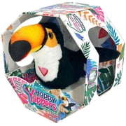 Interactive Plush Bird Slap Bracelet - Talk Mode, Music & Chirping Sounds, Sleep Mode, Rechargeable, Includes USB-C Charging Cable Toucan