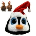 thumbnail image 1 of Interactive Plush Christmas Character Hat With Music,Battery-powered Adjustable Size Novelty Party Electric Swing Christmas Plush Hat for Party Entertainment Xmas Gift （Penguin）, 1 of 10