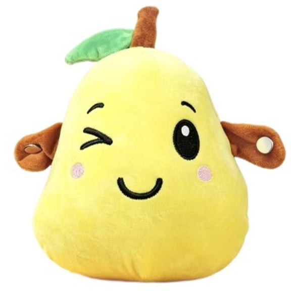 Interactive Plush Sensory Toy with Beat-Responsive Sound and Movement, Pear-Shaped Character with Integrated Music Module for Parent-Child Play