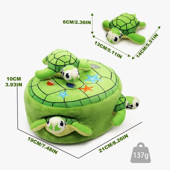 Interactive Plush Turtles Dog Toys for Small Medium Dogs - Puppy Chew Set