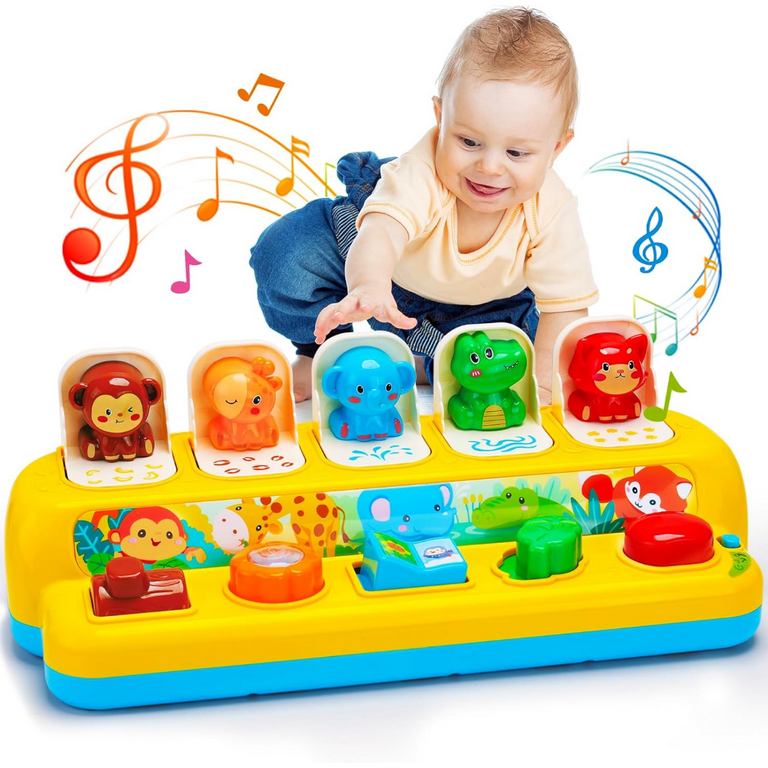 RORONOVA Interactive Pop Up Animal Toys, Music and Light - Main Image
