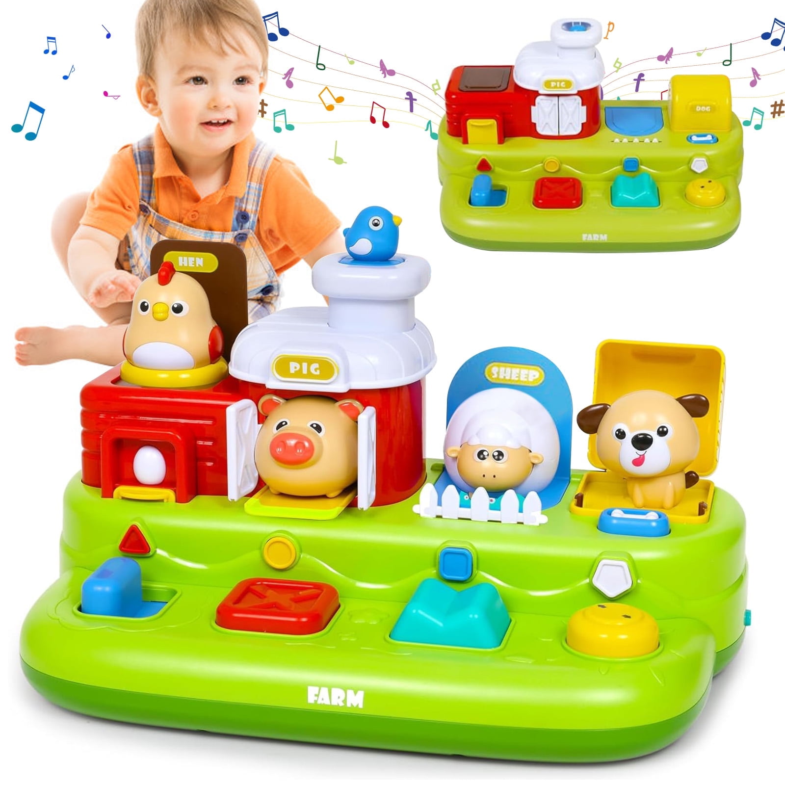 Kanecdo Toys for 1 Year Old Girls, Interactive Pop Up Toy with Music & Light, Montessori Learning Toys for Infant Baby Toddler 9-12-18 Months, First 1st Birthday Gifts for Girls Boys