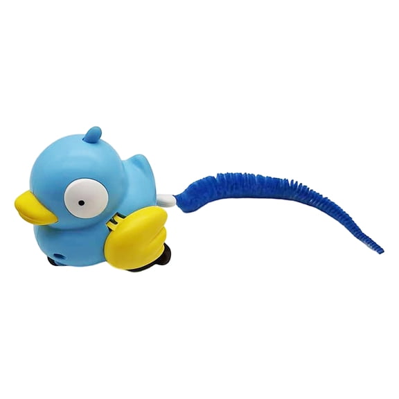 Interactive Pull String Cat Toy With Plush Tail, Battery-Free Wind-Up Toy for Indoor Cats, Self-Playing Cat Enrichment Toy to Relieve Boredom & Reduce Anxiety(Blue,One Size)