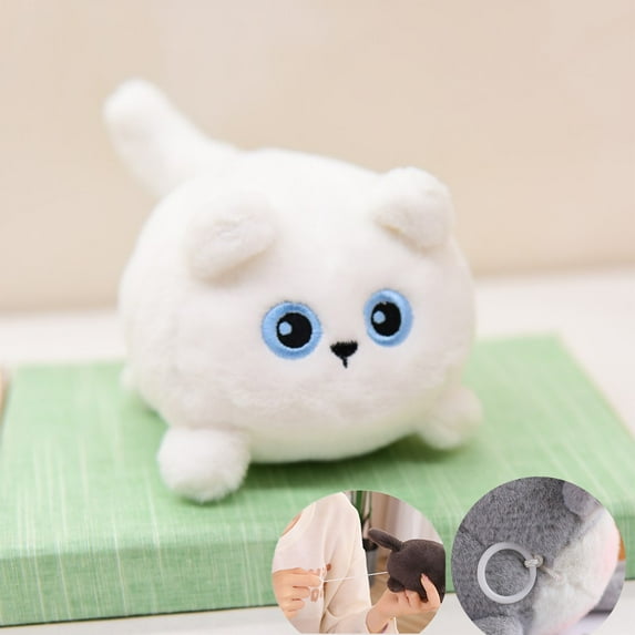 Interactive Pull String Tail Doll Toy - Soft Polyester Fiber Plush, 4.3 Inch Cute Puppy Kitty Pet Companion, Fun Motor Skills Development Gift for Kids Adults