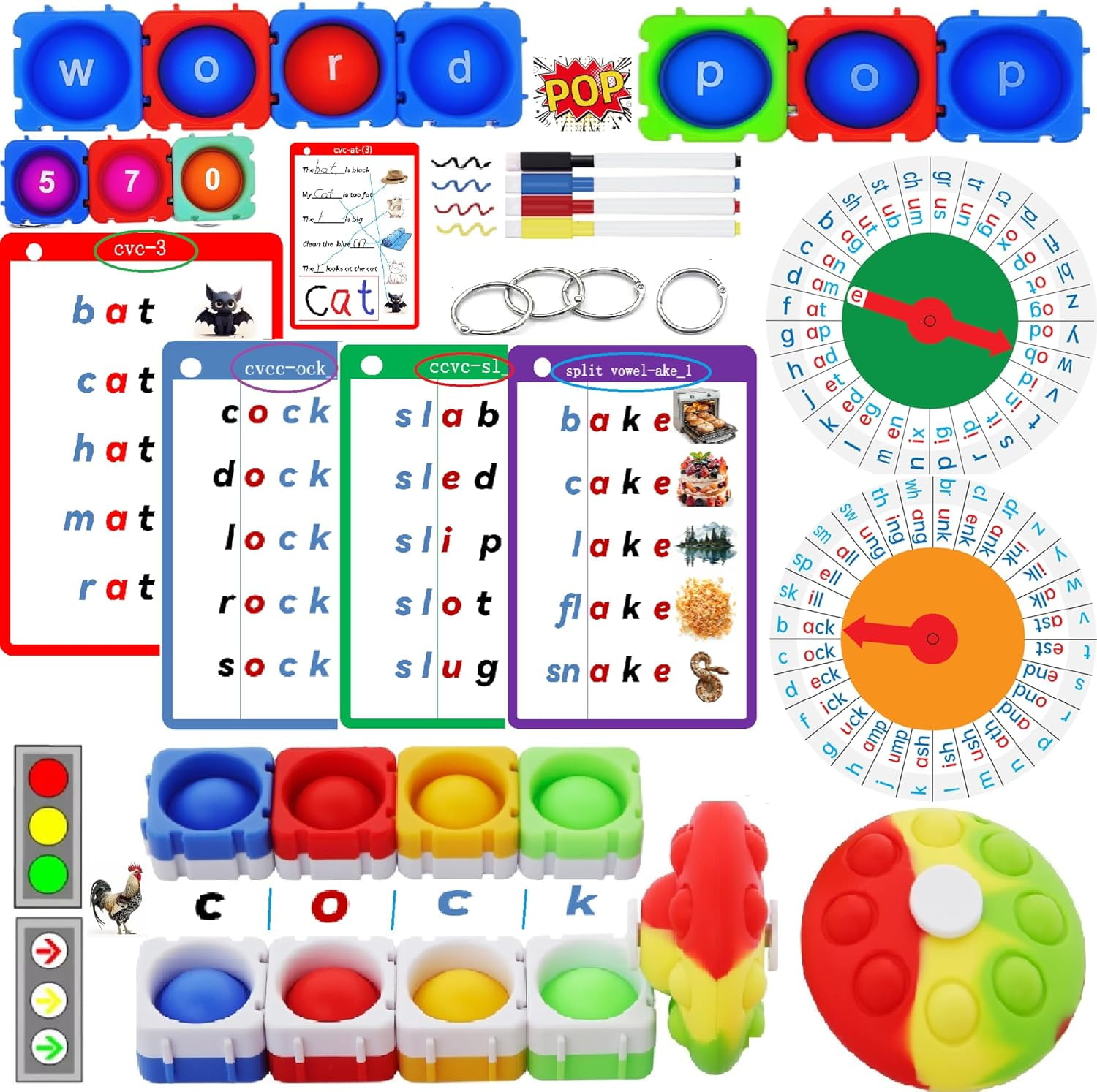 Interactive Reading & Phonics Toy, 570 Words & 4 Levels(CVC, CVCC, CCVC ...