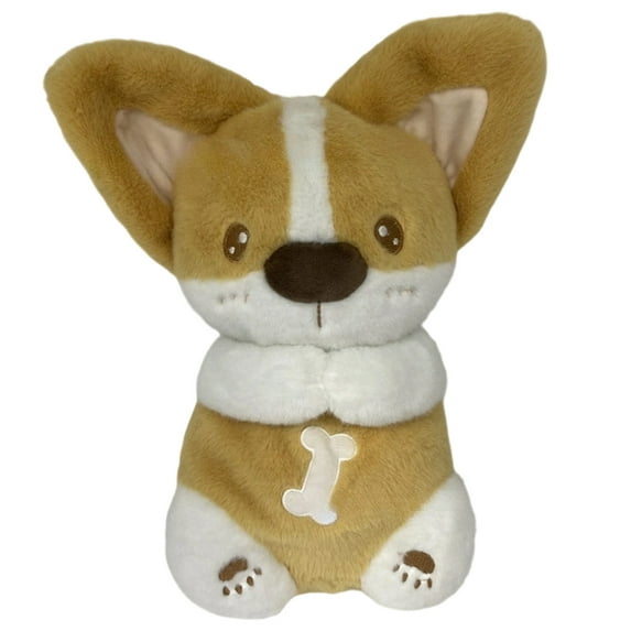 Toy Corgi Hug Motion Realistic Breathing Soft Stuffed Animal with Music Lights for Stress and Comfort
