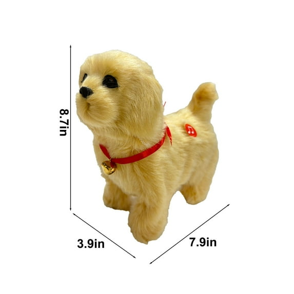 Interactive Robot Dog Toy, Electronic Walking Puppy, Realistic Barking Pet with Sound Control and Music, Touch-Activated, Soft Plush Robot Puppy for Kids Birthday Gift, Battery Operated