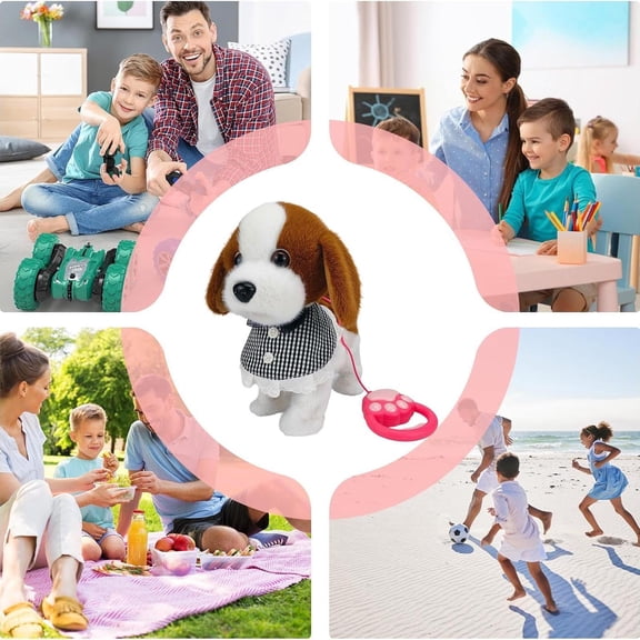 Interactive Robot Puppy Dog Toy with Sound Effects, Electronic Smart Puppy Pet with Realistic Movements, Plush Robotic Toy Dog for Birthday Gift