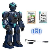 Interactive Robot Toy - Programmable Gesture Sensing Robot with Voice Dialogue, Remote Control for 5-8 Years, STEM Learning Model with Charging Cable, Intelligent Movement Toy,10.24x4.53x15.75 Inch