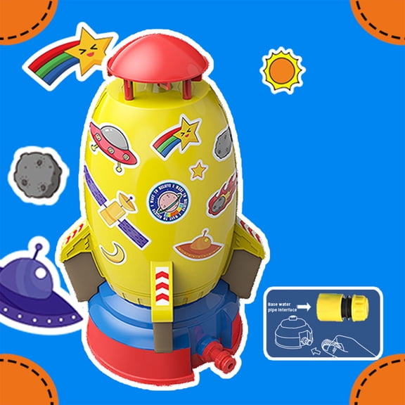 Interactive Rocket Ship Sprinkler – Space Adventure Water Toy for Kids, Durable Easy Outdoor Summer Fun