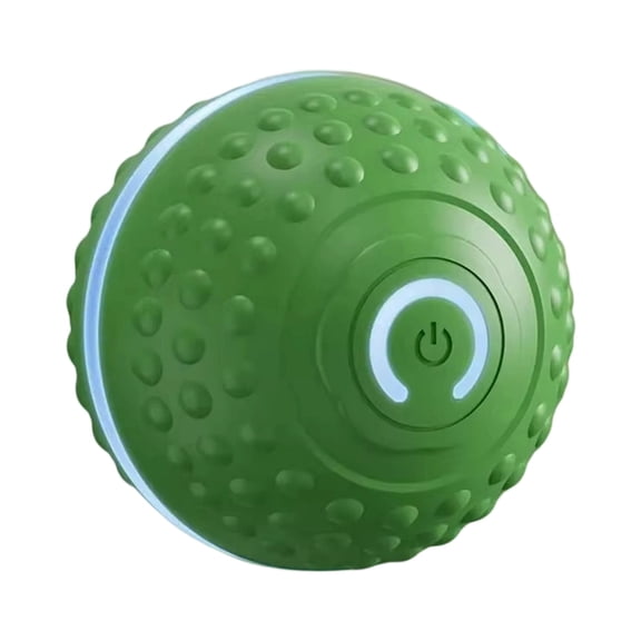 Interactive Rolling Dog Ball, Rechargeable Electric Pet Toy with Bumps for Teeth Grinding, Self-Entertainment for Dogs, Green