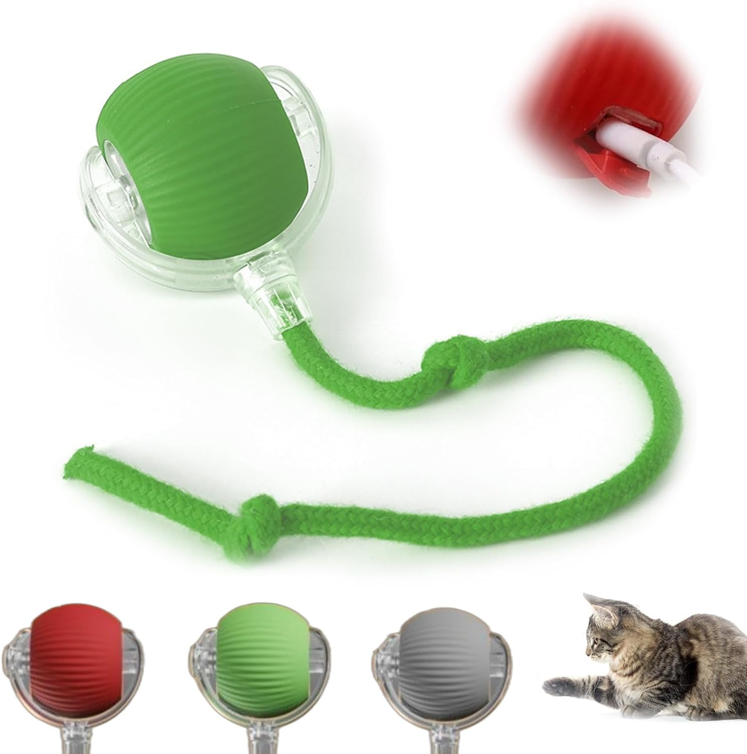 Interactive Rolling Dog Ball with Tail, Chase Mate Cat Toy, Electric