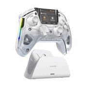 FIEHDUW Manba One Interactive Screen Wireless Gamepad, Hall Joystick, Rgb Lighting, Compatible with Steam Deck/PC/Switch/iOS/Android, White