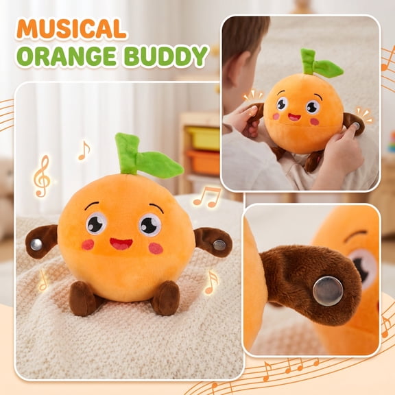 Interactive Sensing Musical Fruit Plush Doll, Touch Activated Piano Sound Recording Stuffed Decor for Family Leisure & Holiday Gift