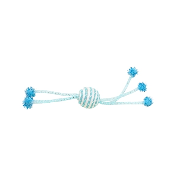 Interactive Six-Claw String Ball Cat Toy with Mesh Tube and Rope Tassels, Self-Play Teaser Ball for Indoor Cats and Kittens to Relieve Boredom and Promote Exercise - Blue