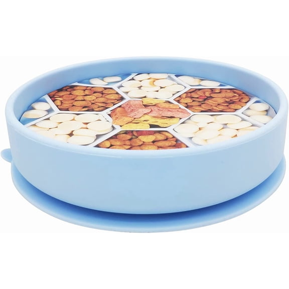 Interactive Slow Feed Dog Bowl, Fun Healthy Bloat Stop Feeder (Small)