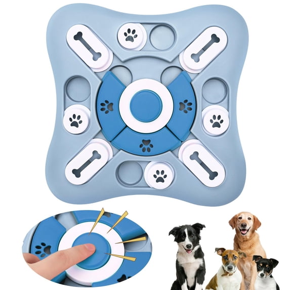 Interactive Slow Feeder Dog Toy, IQ Training Food Dispenser Puzzle Bowl for Dogs and Cats with Non-Slip Base