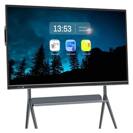 Interactive Smart Board 75 Inch, Enhance Learning & Collaboration! All-in-One Touch Screen Interactive Whiteboard with Dual System & Cloud Sharing Perfect for Office & Education