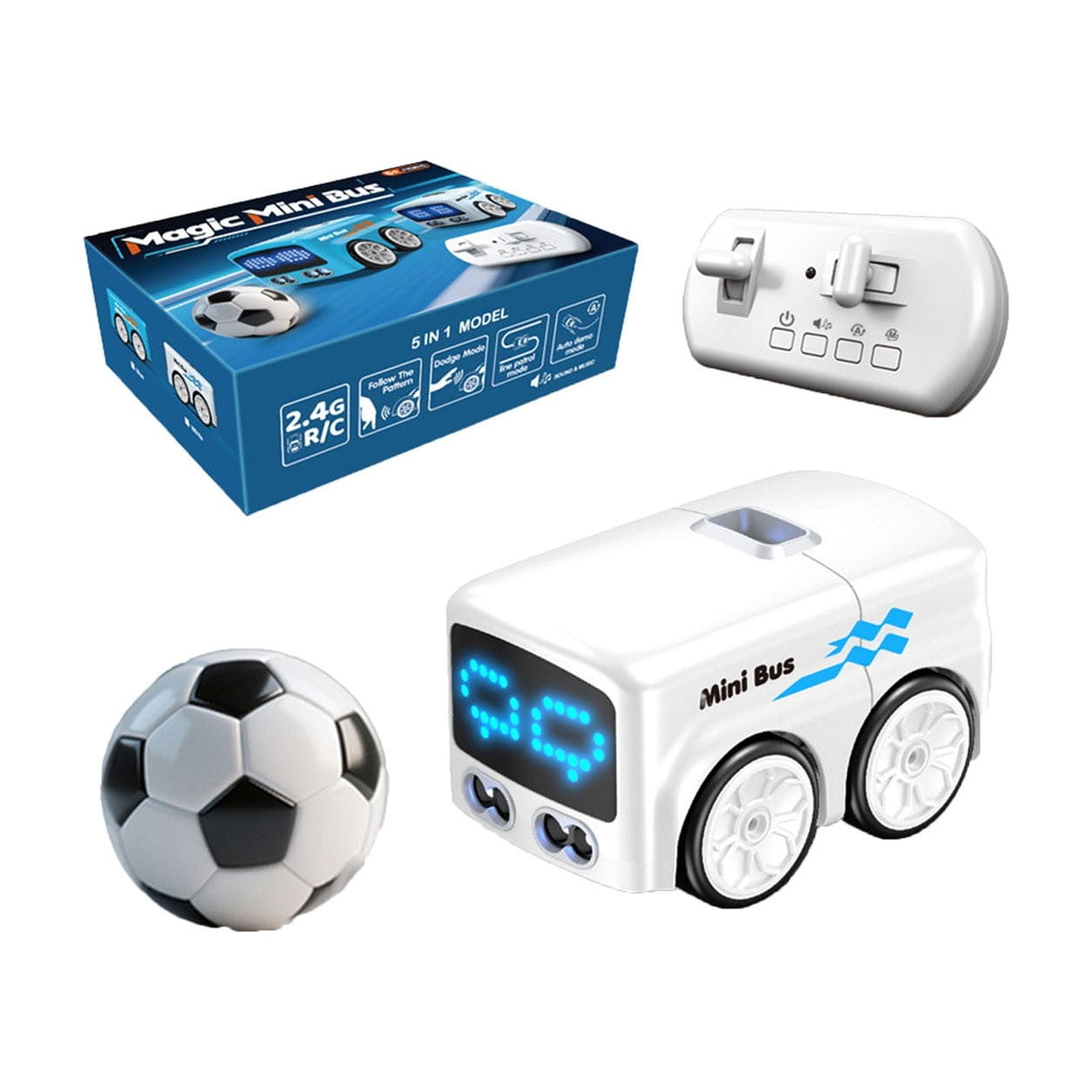 Interactive Smart Minibus Intelligent Remote Control Induction Car Mini Desktop Gesture Following Small Bus Induction Obstacle Avoidance Remote Control Toy Car