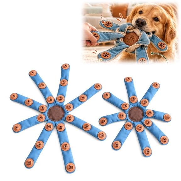 Interactive Snuffle Dog Toy, Foldable Octopus Ball with Treat Pockets, Tugging & Nose Work Puzzle for Indoor Play (20.05in, 1PC)