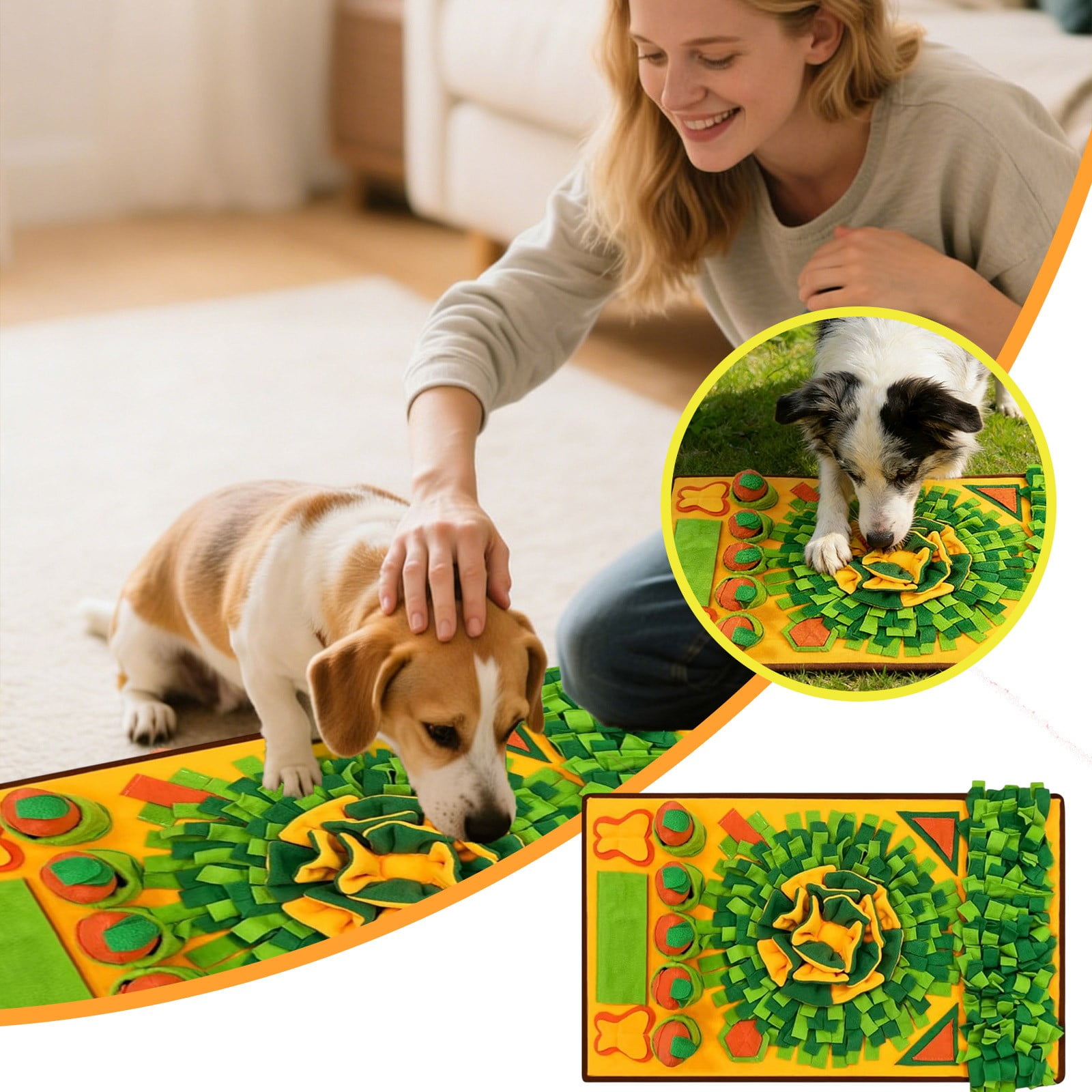 Interactive Snuffle Mat for Mental Stimulation Enrichment and Slow Feeding Puzzle Toy for Dogs