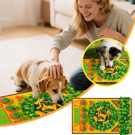 Interactive Snuffle Mat for Mind Stimulation Enrichment and Slow Feeding Puzzle Game for Dogs and Indoor Play