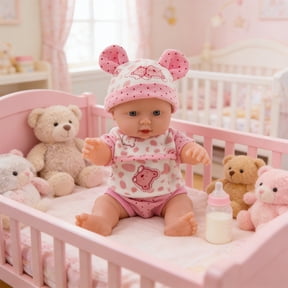 Interactive Soft Doll with Voice Function 12 Inch Poseable Vinyl Figure Toy with Accessories for Nurturing Skills and Imaginative Play Sessions