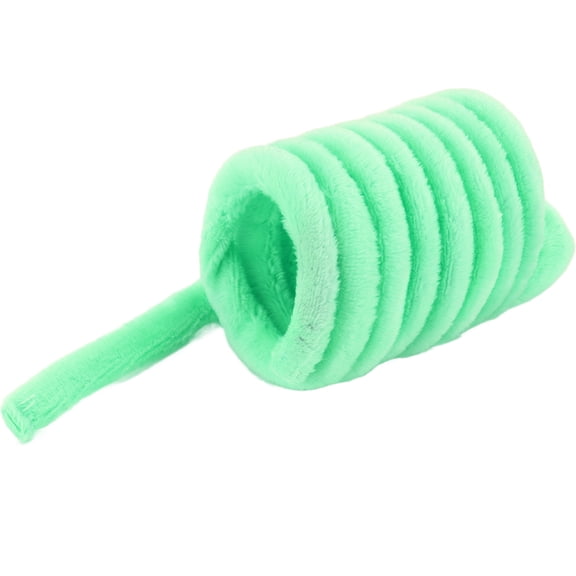 Interactive Spring Cat Toy Plush Bounce Elastic Spiral Activity Plaything for Kittens Chewing and Training, Green (2.4 x 2 Inches / 6.1 x 5.1 cm)