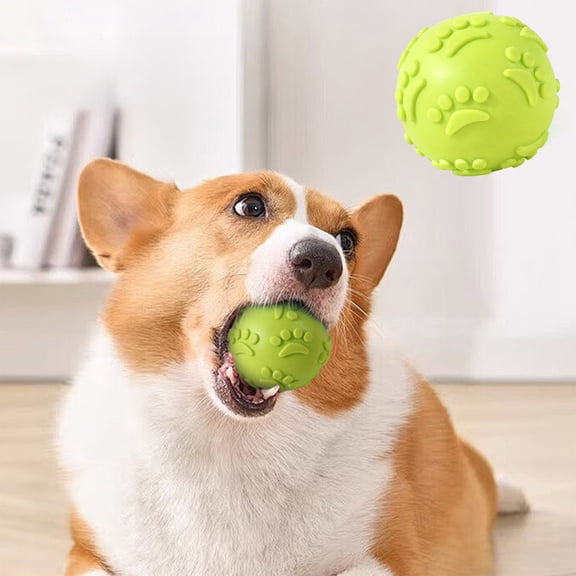 Interactive Squeaky Ball Dog Toy Soft Rubber, Chew Ball with Textured Look for Puppy, Colorful Pet Play Toy for Small to Medium Dogs 2.4 Inch