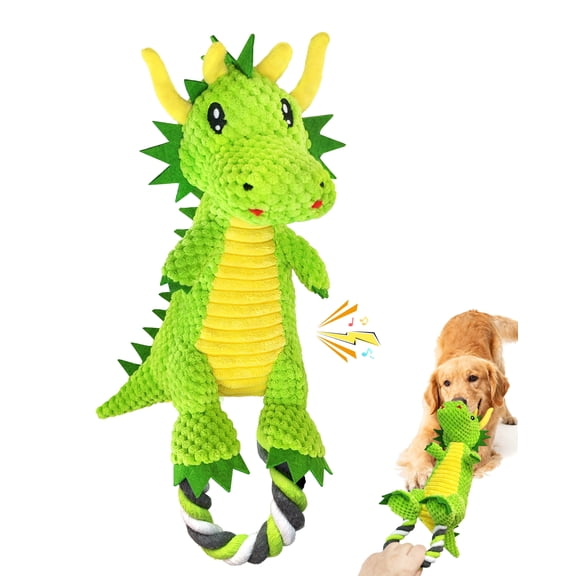 Interactive Squeaky Dog Chew Toy,Plush Dog Rope Toys for Small Medium and Large Dogs,Tug of War Dog Toys to Keep Them Busy,Training Reward Gift,Teeth Cleaning