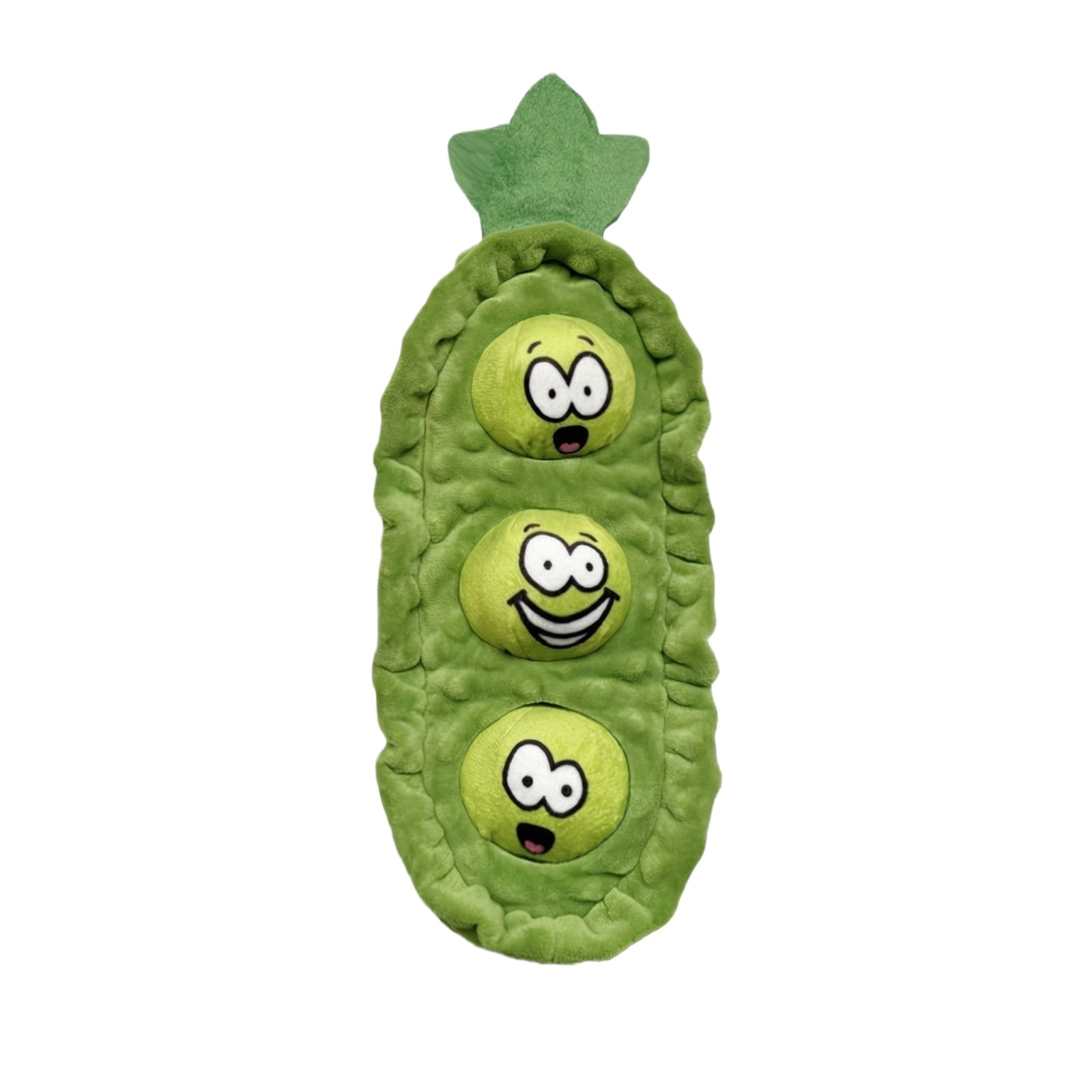 Interactive Squeaky Dog Plush Toy – Cute Plush Pea Pod with 3 Squeaky Balls and Crinkle, Puzzle Toy for Puppies and Gentle Chewers