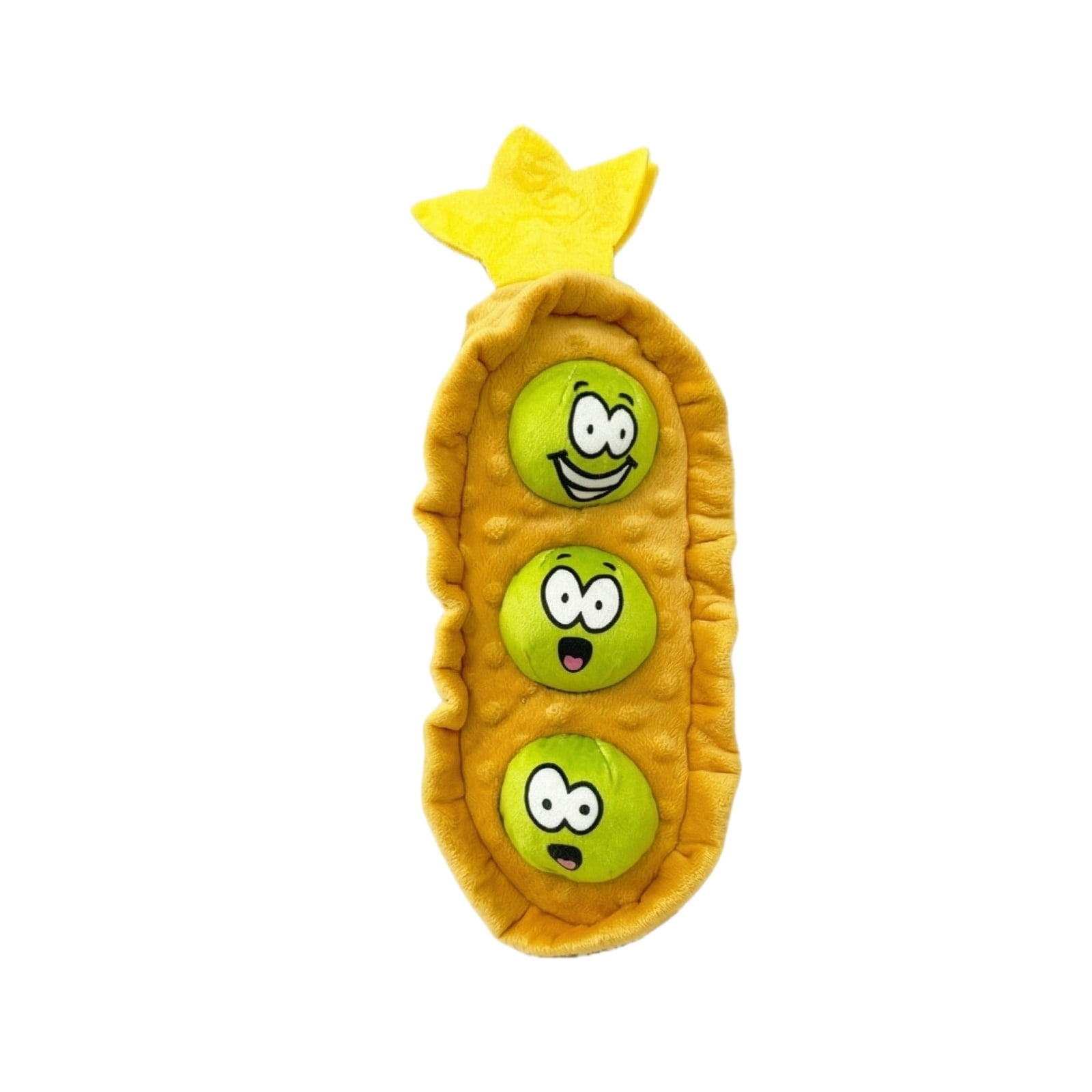 Interactive Squeaky Dog Plush Toy – Cute Plush Pea Pod with 3 Squeaky Balls and Crinkle, Puzzle Toy for Puppies and Gentle Chewers