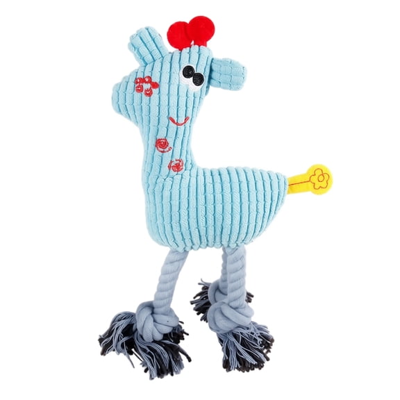 Interactive Squeaky Dog Toy Cute Deer Plush with Rope Knots, Pet Toy for Cleaning Teeth&Boredom Relief,Durable Corn Kernel Deer Design for Puppies and Adult Dogs,Indoor Outdoor Training Companion,1PC