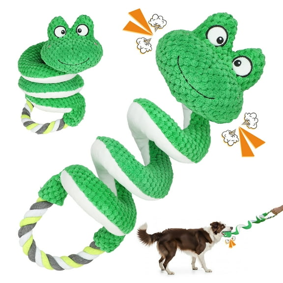 Interactive Squeaky Dog Toys with Pull Rope, Large Dog Tug of War Toy, Plush Puppy Chew Toys for Dental Health, Great for Small, Medium and Big Dogs