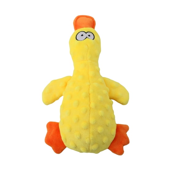 Interactive Squeaky Plush Duck Pet Toy with Crinkle Paper, Durable Stuffed Animal for Dogs and Cats, Soft Bite Resistant Chew Toy, Boredom Relief, Duck Shape.