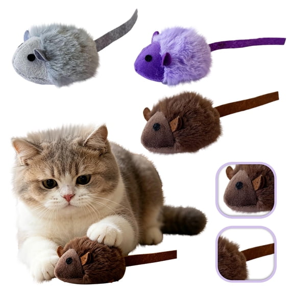 Interactive Squeaky Plush Mouse Toy with Catnip for Boredom Relief, Realistic Sound Stuffed Animal Teaser Doll for Indoor Kittens, Smart Physical Exercise Pouncing Interactive Hunting Game