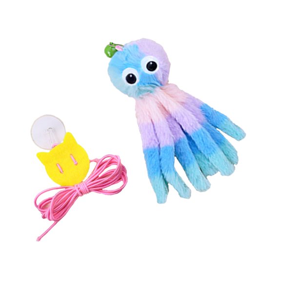 Interactive Squeaky Plushie Hanging Kitten Toy Safe Pet Training Plaything