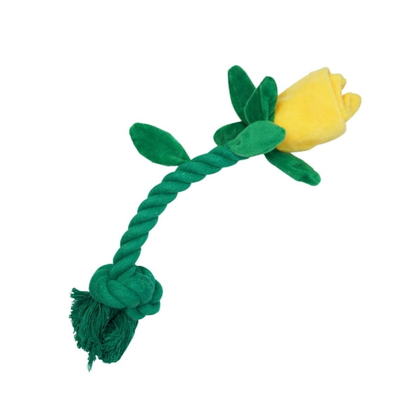 Interactive Squeaky Rose Flower Chew Toy for Puppies and Dogs to Reduce Boredom Anxiety