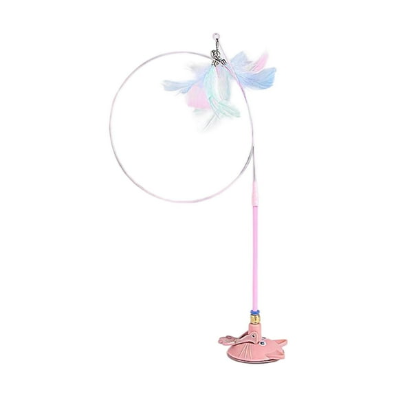 Interactive Suction Cup Cat Teasing Rod Toy for Indoor - Feathered Wand for Exercise and Engagement Supply for Teasing Cats