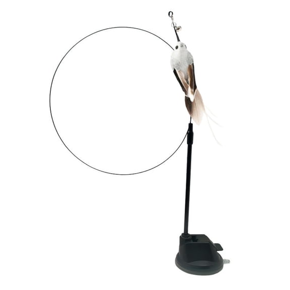 Interactive Suction Cup Cat Wand For Indoor Play Teaser Stimulates Instincts Easy Attachment Smooth Bird Design