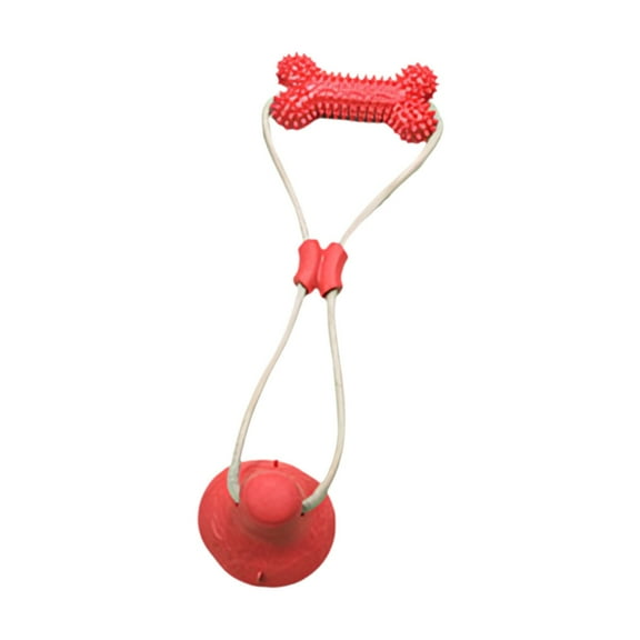 Interactive Suction Cup Dog Bone Chew Toy with Tug Rope, TPR Teething Toy for Small Medium Dogs, Stimulating Toys For Dogs For Boredom To Keep Them Busy
